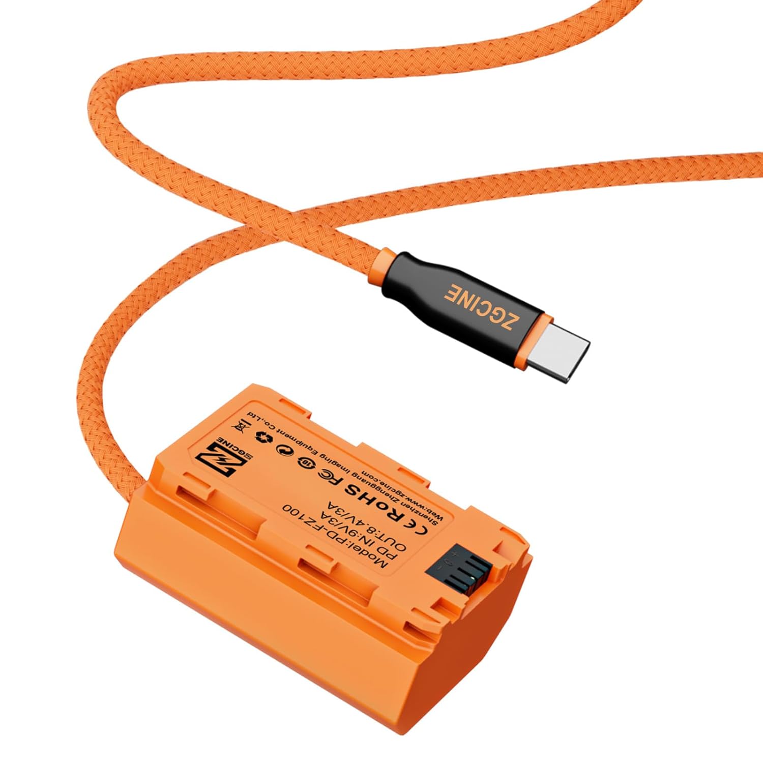 ZGCINE USB-C PD to FZ-100 Dummy Battery Cable for Filmmakers