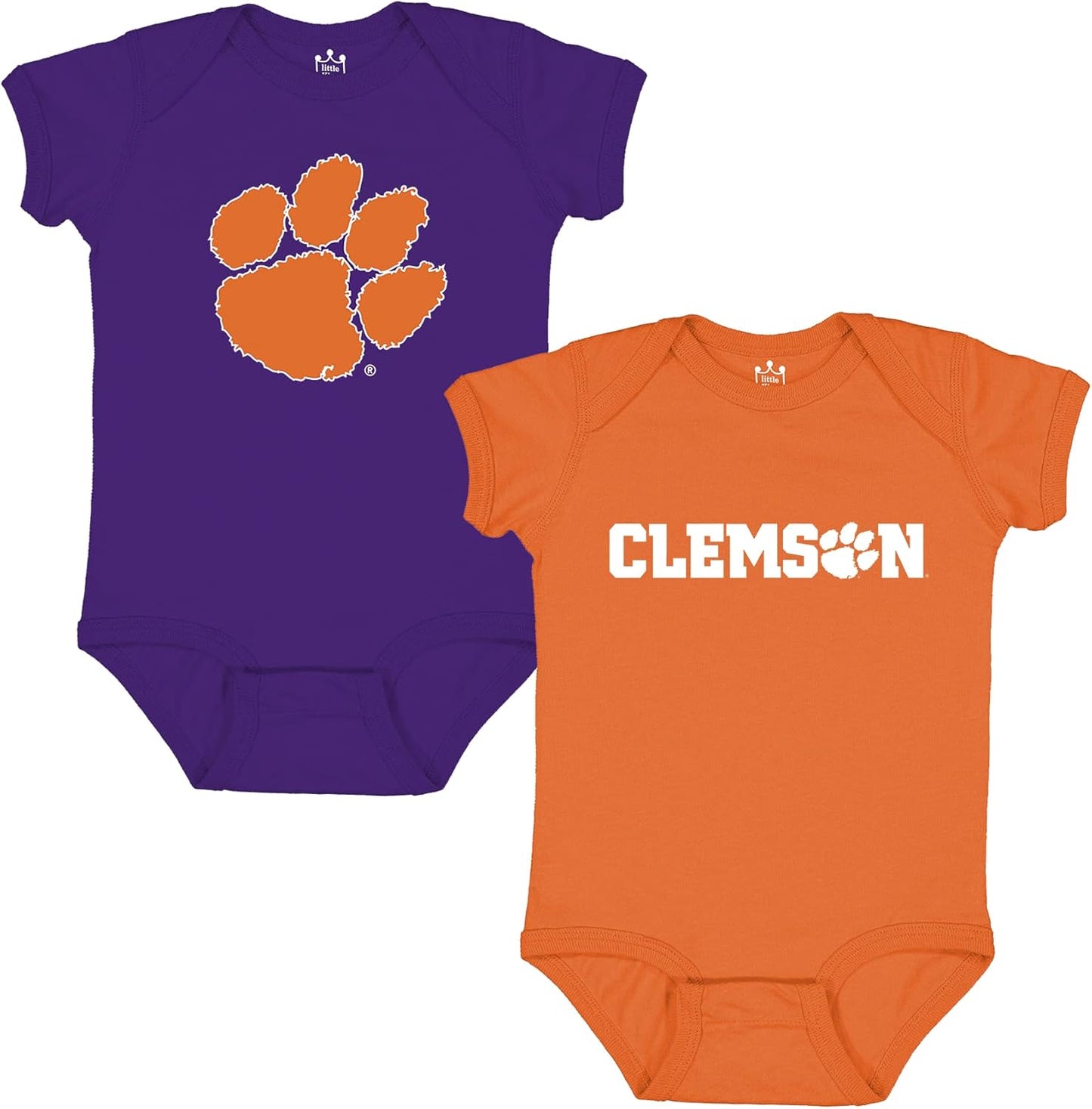 Clemson NCAA Bodysuit 2 Pack for Infants - 100% Cotton Fun
