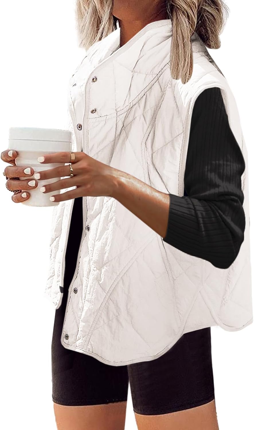 Womens Puffer Vest Quilted Lightweight Outerwear for Fall