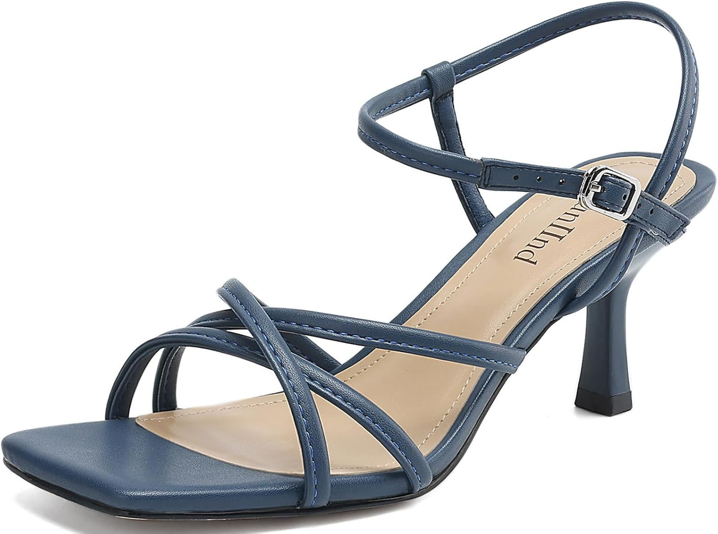 Women's Sandals Square Open Toe Kitten Heels for Comfy Wear
