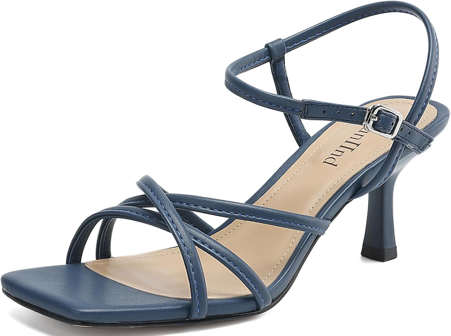 Women's Sandals Square Open Toe Kitten Heels for Comfy Wear