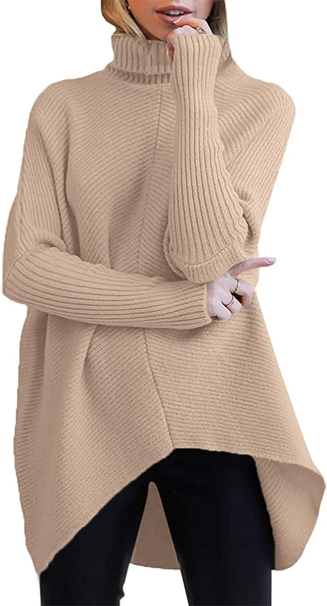 Oversized Turtleneck Batwing Sweater for Cozy Fall Outfits