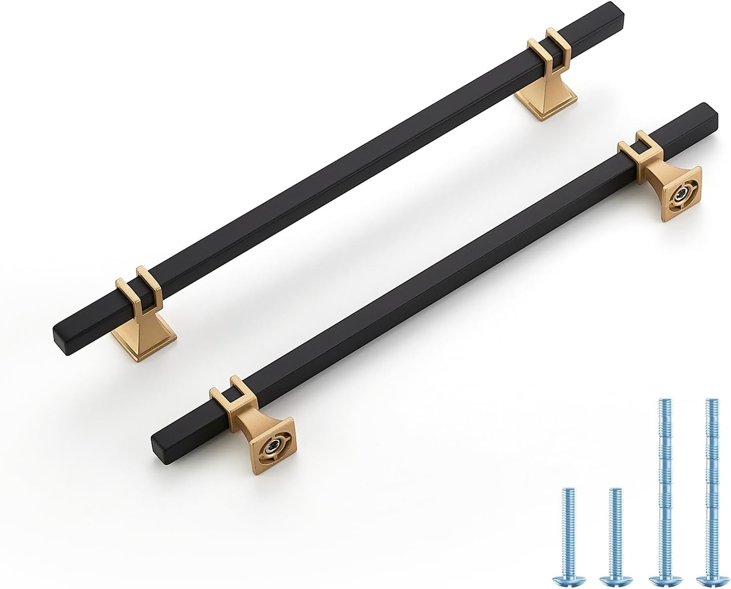 30 Pack 8 inch Black & Gold Cabinet Handles for Modern Homes