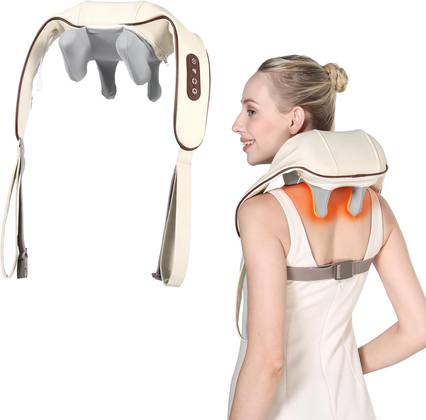 KppeX 4D Deep Cordless Neck Massage Pillow for Pain Relief