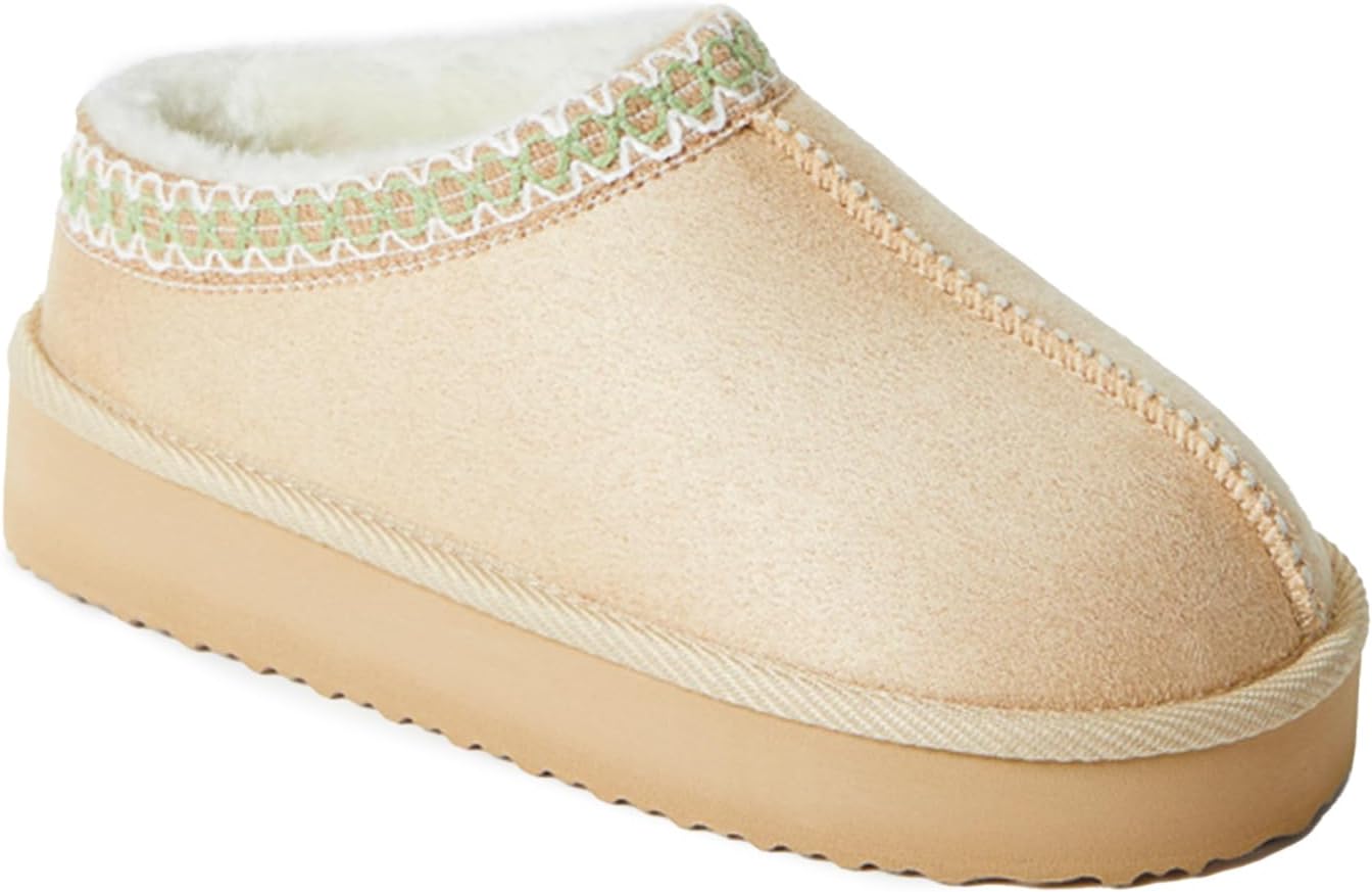 FabKids Girls Platform Fuzzy Slippers for Cozy Winter Wear