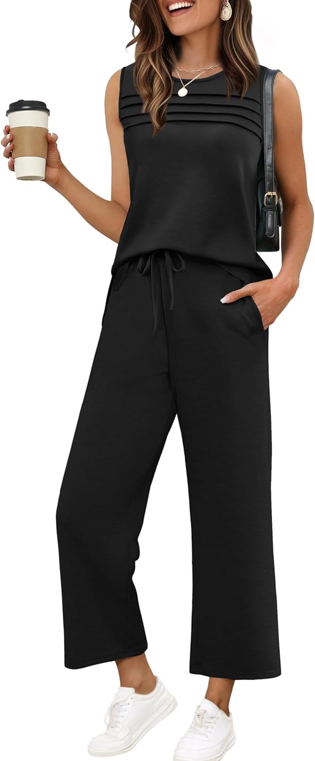 WIHOLL Two Piece Sets for Women Summer Outfits Matching Lounge