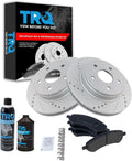 TRQ Front Brake Pad & Rotor Kit - G-Coated Semi-Metallic Performance
