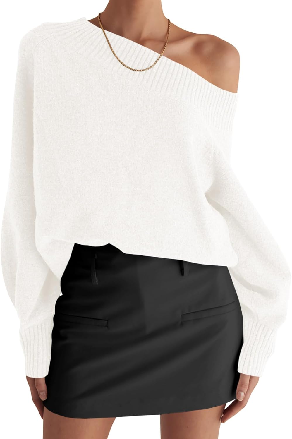 Saodimallsu Womens Off The Shoulder Sweater for Trendy Style