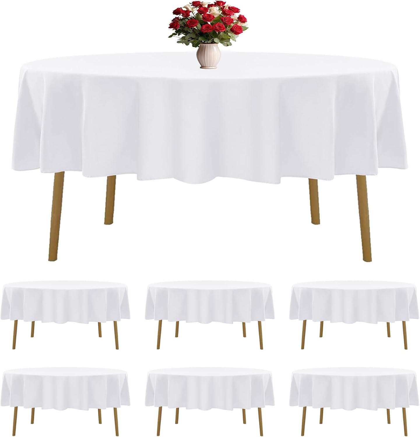 Durable 70 Inch Round Tablecloths for Parties and Weddings