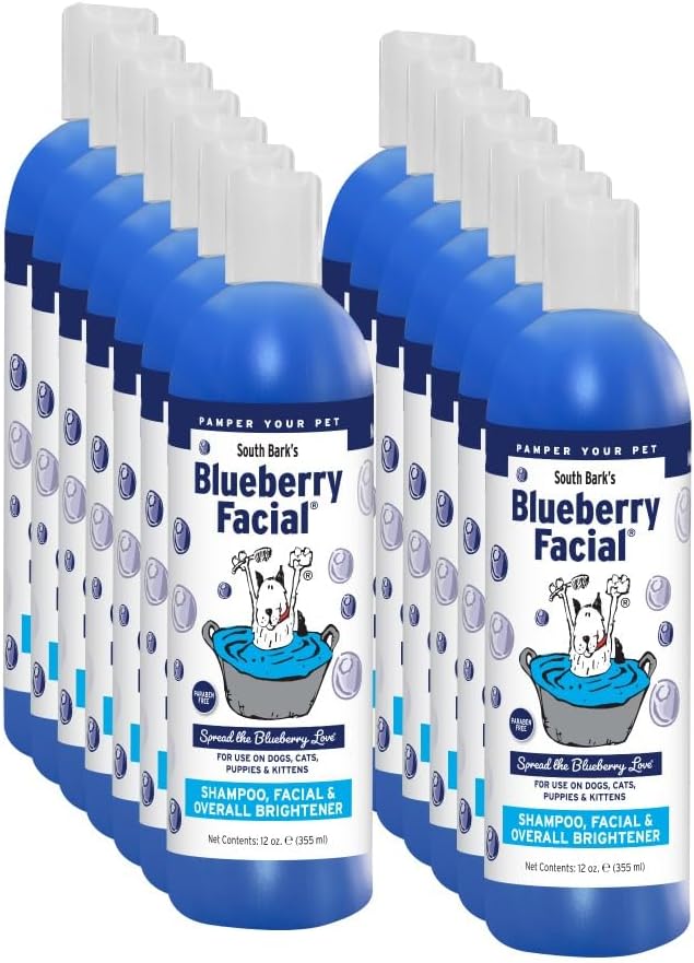 Blueberry Facial Pet Shampoo for Dogs & Cats - 12 oz Pack of 12