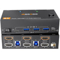 8K Dual Monitor KVM Switch for 2 Computers with USB 3.0 Cables