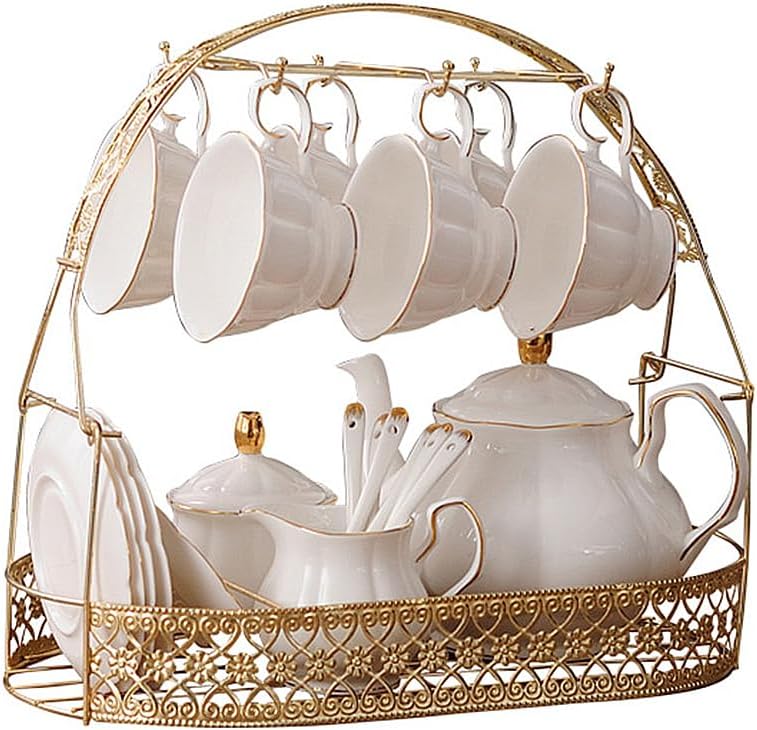 Elegant 15 Pieces Simple White Ceramic Tea Set for All Occasions