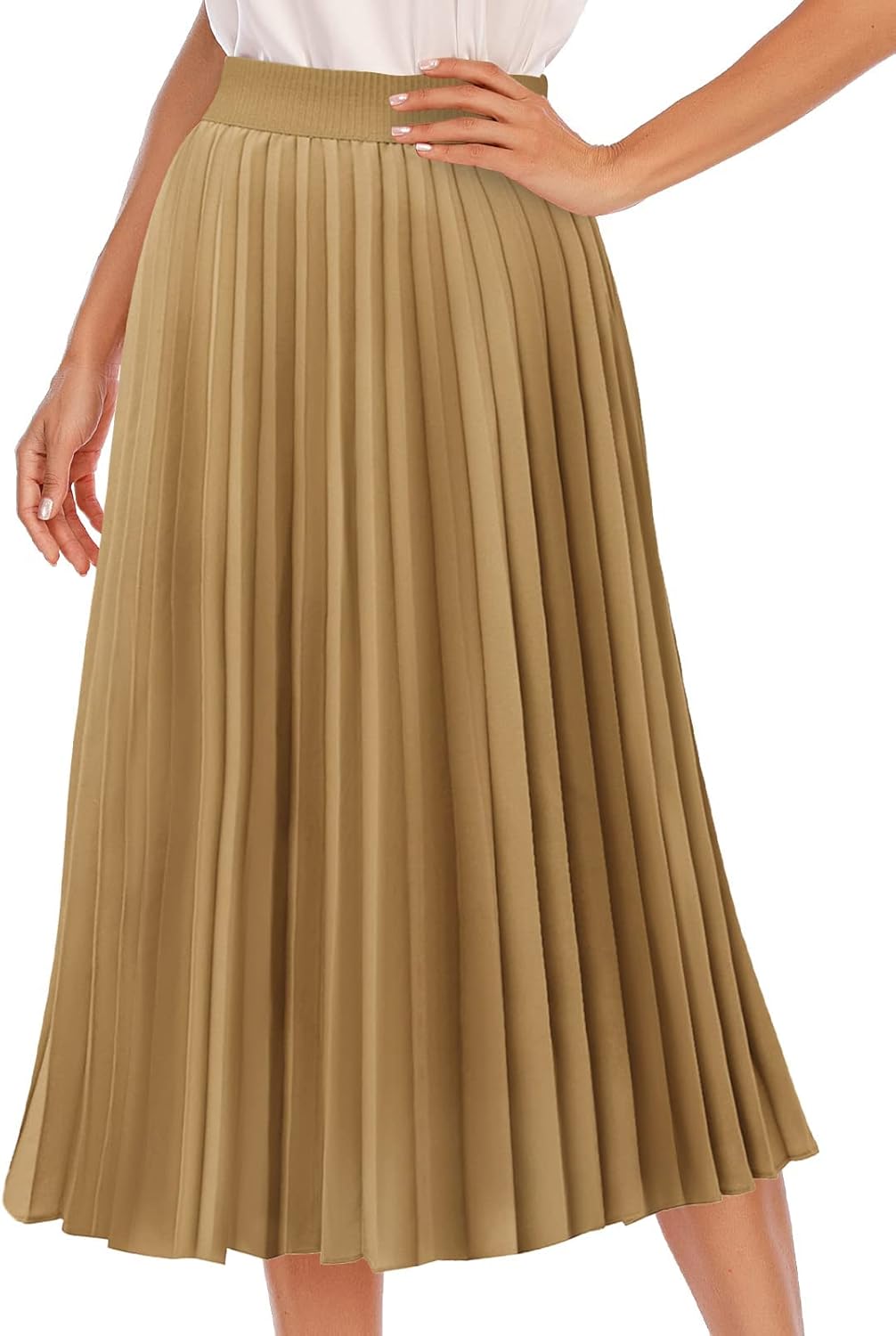 DRESSTELLS Pleated Midi Skirts for Women - Stylish and Versatile