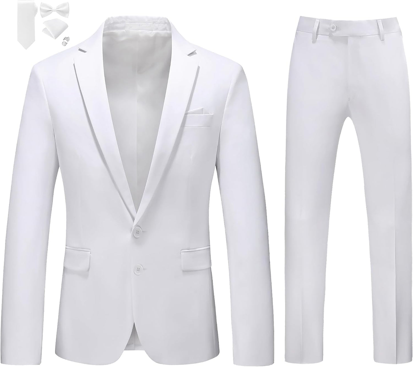 MOGU Mens Slim Fit Suit 2 Piece Tuxedo for Weddings and Prom