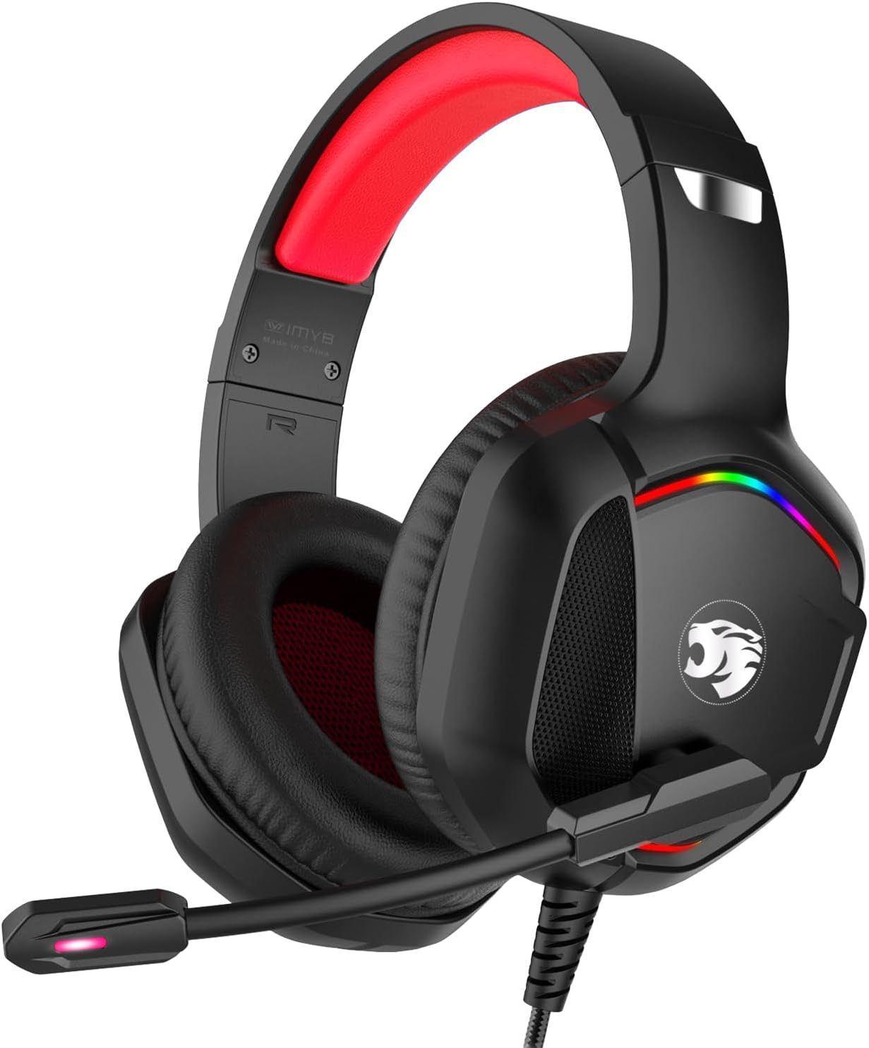 IMYB Gaming Headset: Noise-Cancelling Mic, RGB, Multi-Device Compatibility