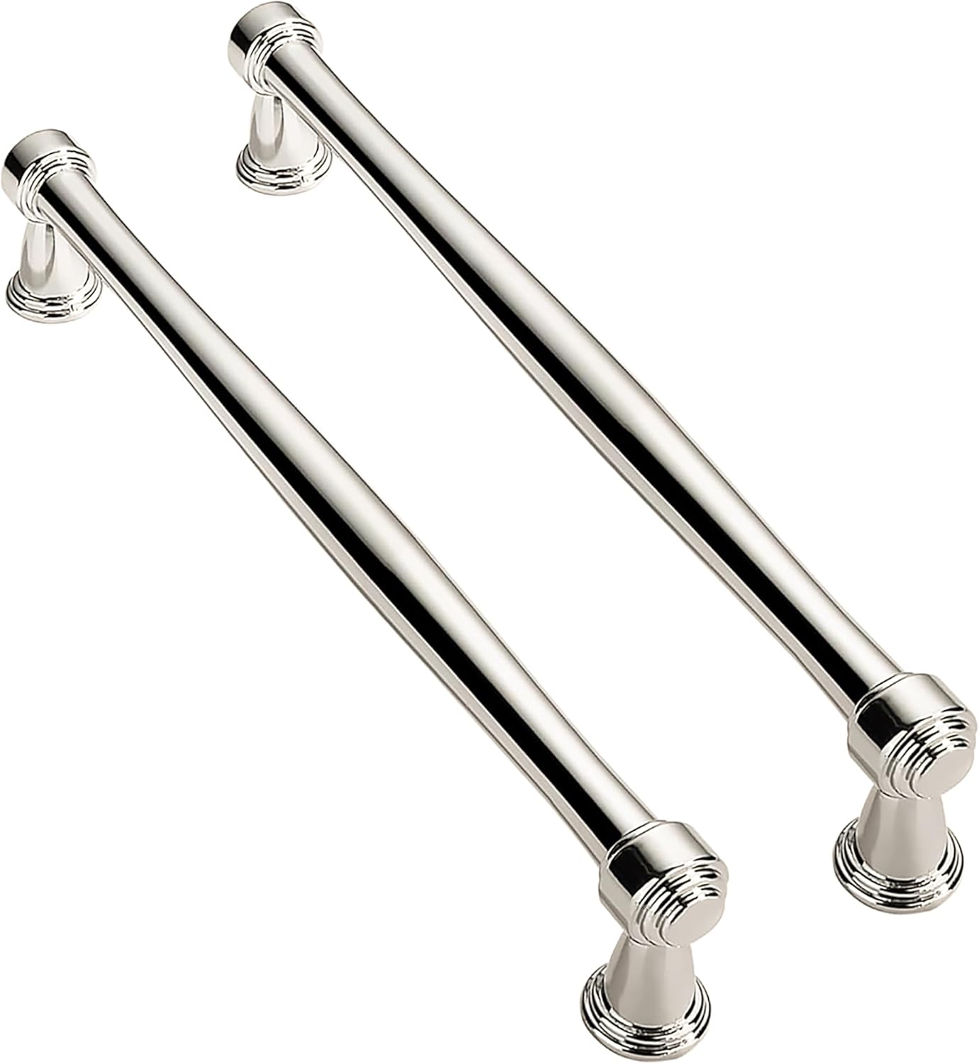 Solid Heavy Duty 10 Pack 6-5/16 Inch Polished Nickel Cabinet Pulls