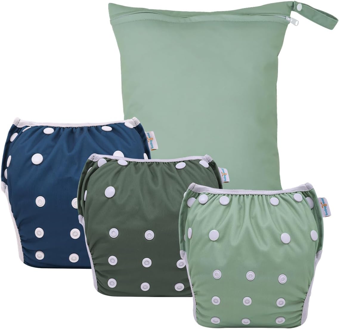 Adjustable Swim Diapers 4 Pack - With Wet Bag!