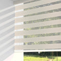 Cordless Zebra Blinds for Windows - Light Filtering Dual-Layer Shades