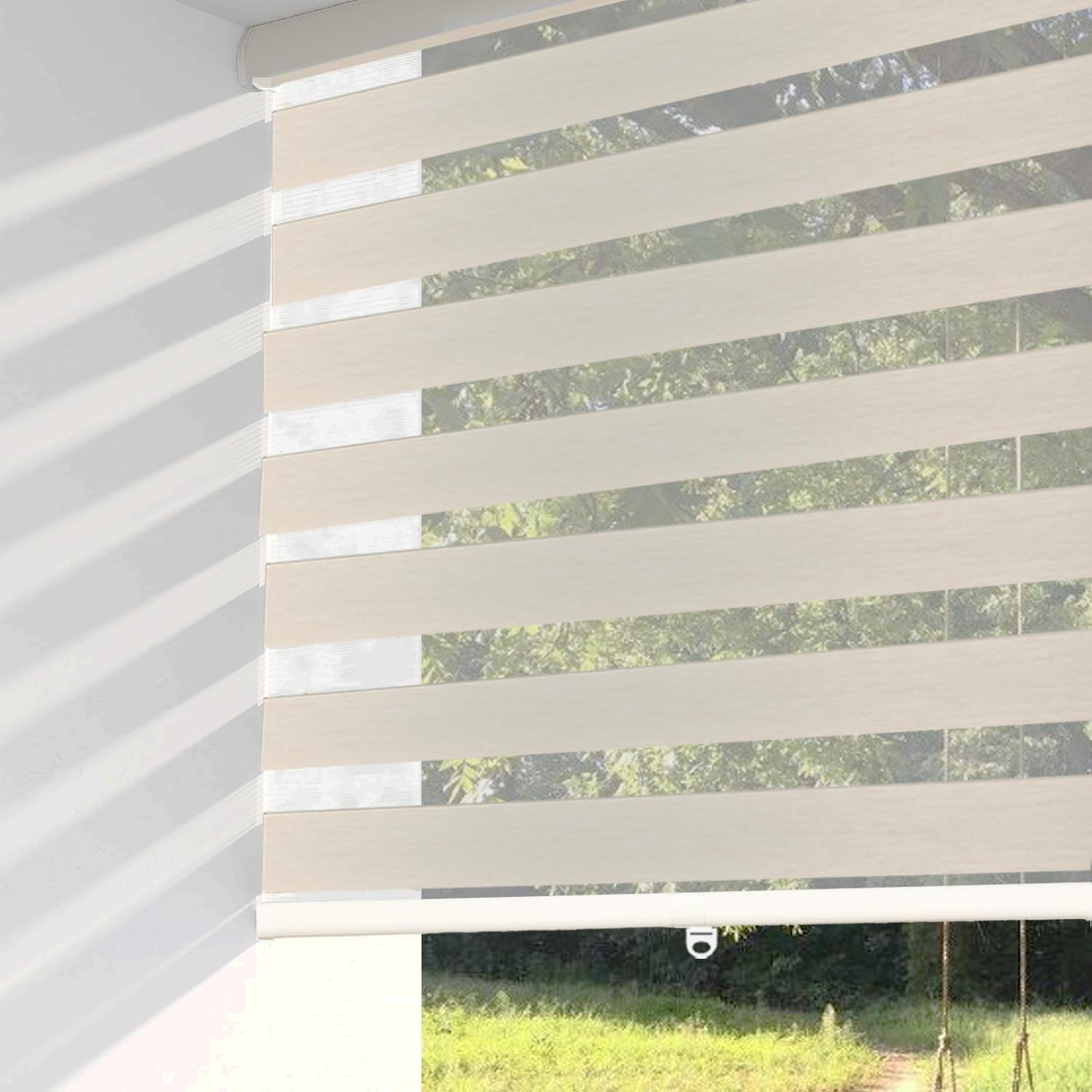 SHADESU Cordless Zebra Blinds for Windows - Light Filtering Shades