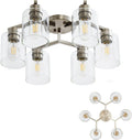 6 Light Semi Flush Mount Ceiling Light Modern Brushed Nickel - Bright