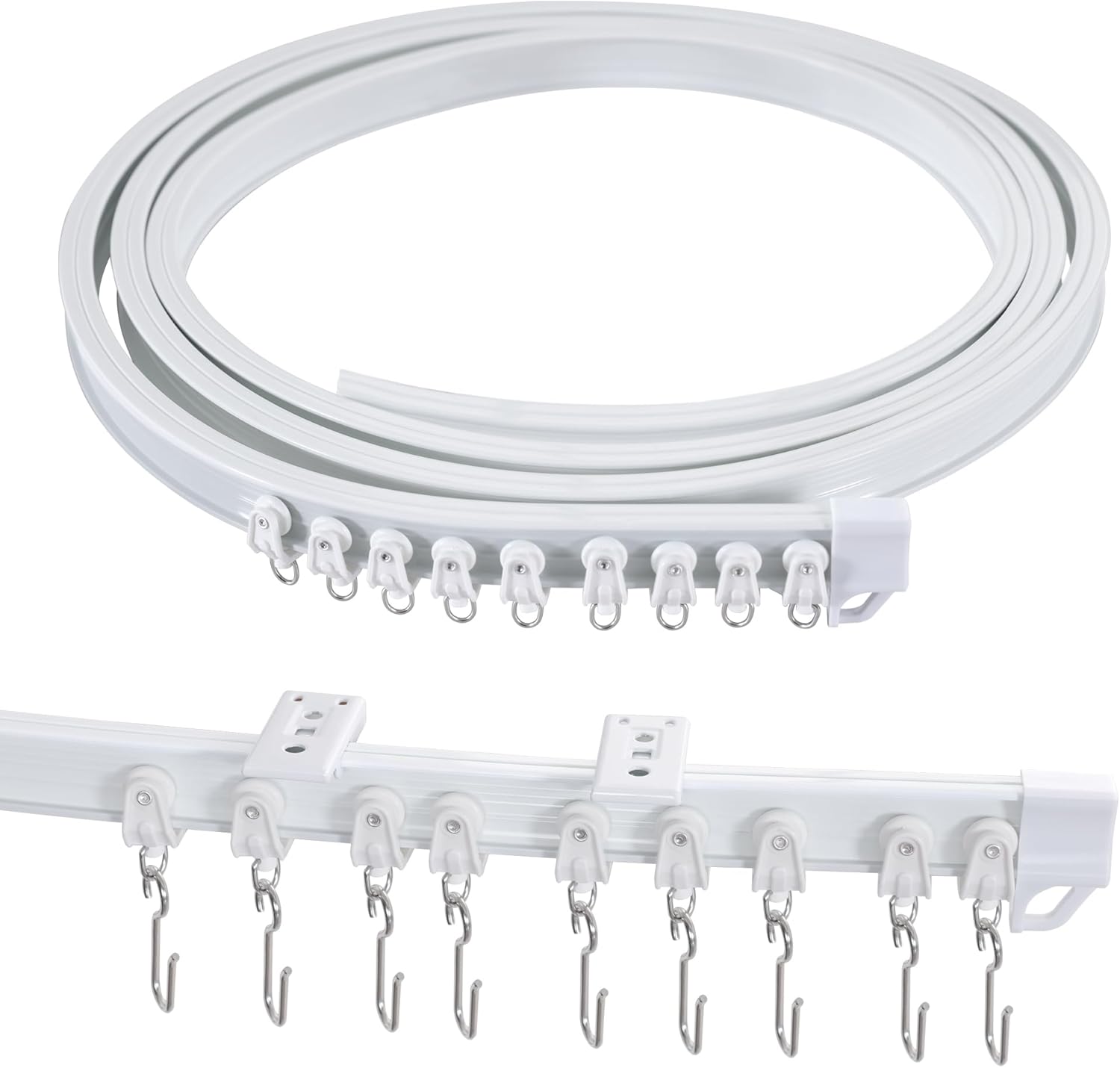 Bendable Ceiling Mount Curtain Track - 16.4ft | Flexible & Room Divider System