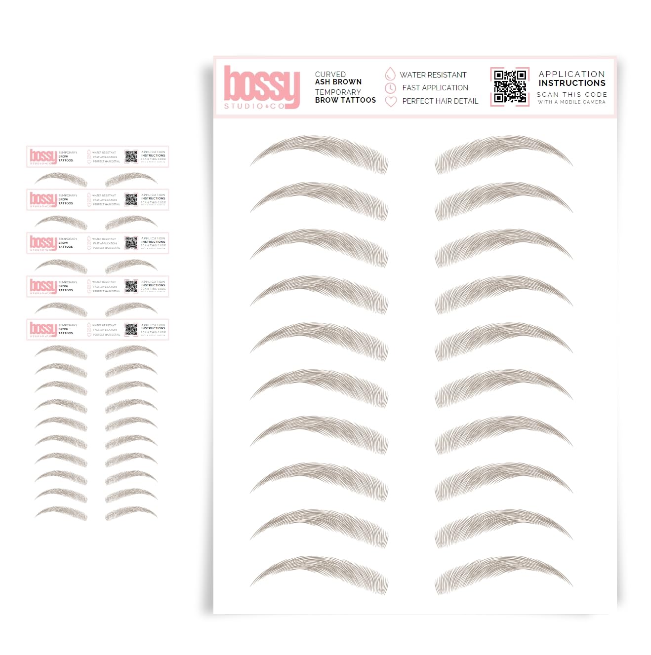 5 Pack Waterproof Eyebrow Tattoos for Natural Hair-Like Brows