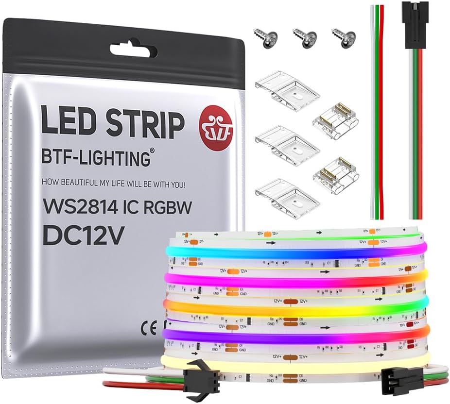 BTF-LIGHTING FCOB COB LED Strip for Color Chasing Projects