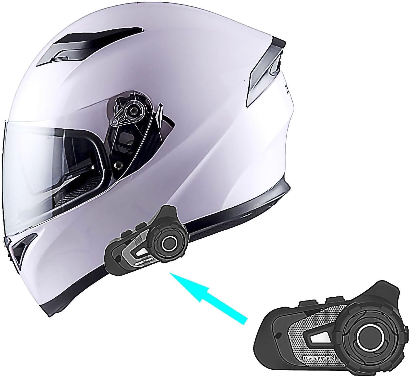 1Storm Motorcycle Full Face Helmet with Bluetooth Headset Bundle