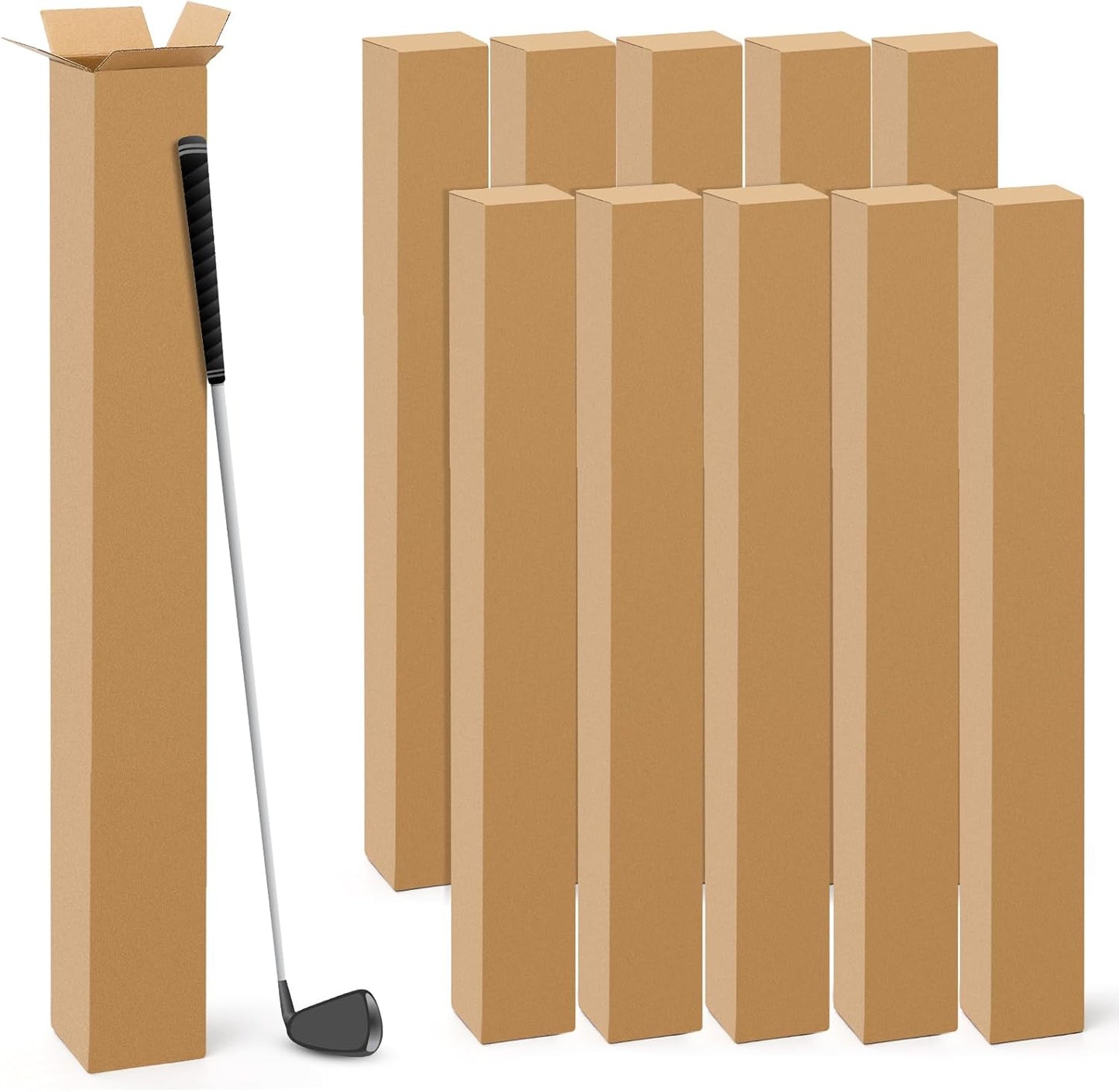 Qilery 10 Pcs Golf Club Shipping Boxes for Safe Storage