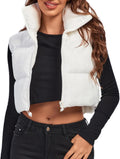 Fuinloth Women's Padded Vest Cropped Puffer - Lightweight Warmth lined