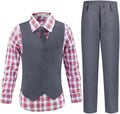 Boys Suits Toddler Formal Suit Set - Smart 4-Piece Grey Outfit