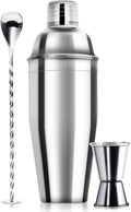 Pro Bartender Cocktail Shaker Set: Built-in Strainer & Jigger