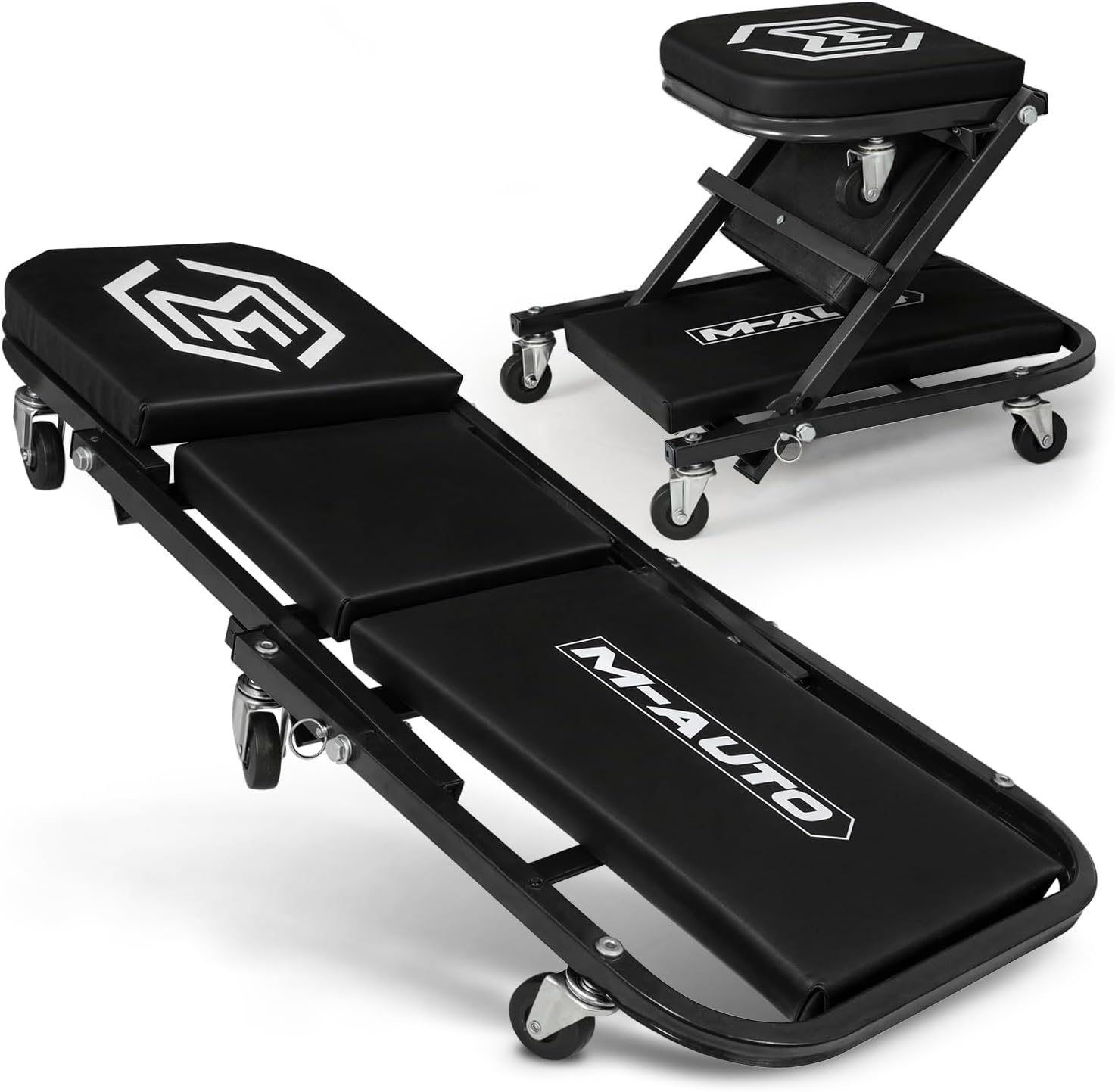 M-AUTO 40-Inch Folding Creeper Rolling Seat for Garage Work