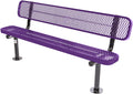 Coated Outdoor Furniture 6 ft Park Bench with Back - Heavy-Duty