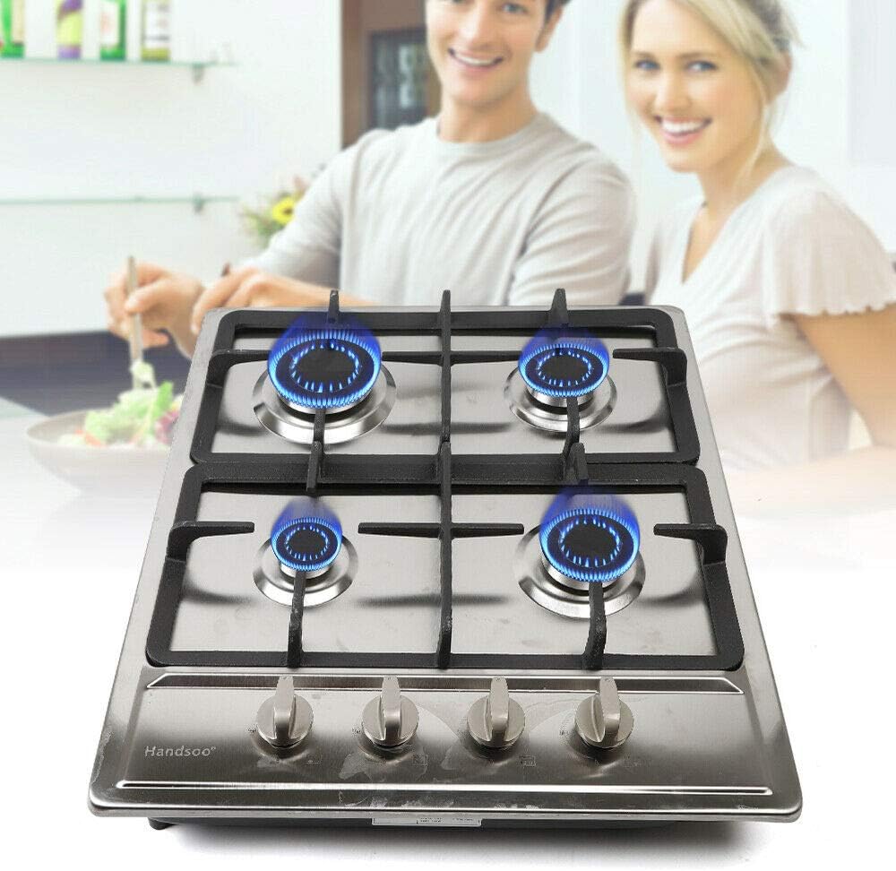 4 Burners Cooktop Stove with LPG/NG Conversion Kit for Home