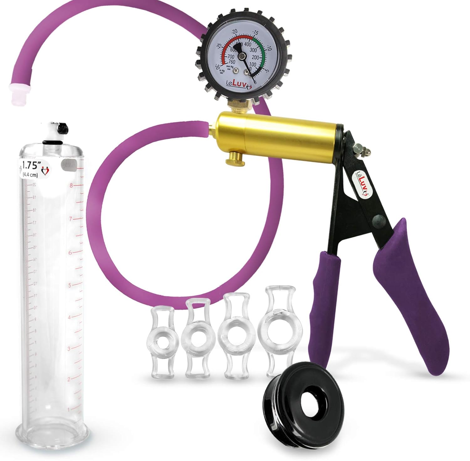 LeLuv Premium Ultima Brass Handle Penis Pump Kit for Pleasure