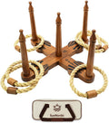 Wooden Ring Toss Game Set for Backyard Fun and Family Bonding