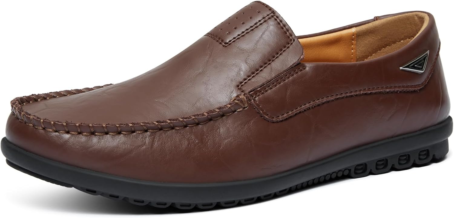 Go Tour Mens Casual Leather Fashion Slip-on Loafers Shoes Review