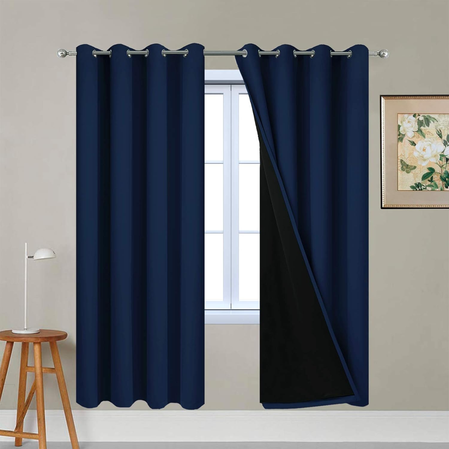 Yakamok 100% Blackout Curtains for Complete Room Darkening