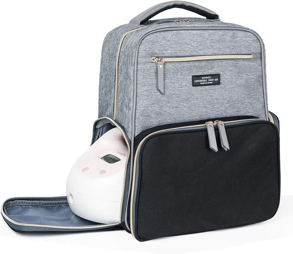 MOMIGO Breast Pump Backpack Diaper Bag for Working Mothers