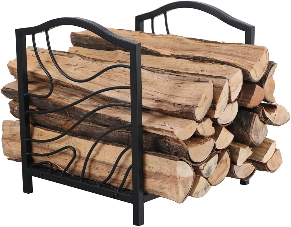 PHI VILLA 17 Inch Firewood Log Rack for Indoor and Outdoor Use