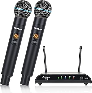 Wireless Dual UHF Handheld Microphone System for Karaoke Fun