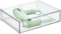 mDesign Wide Plastic Stackable Bathroom Storage Organizer Bin - Clear
