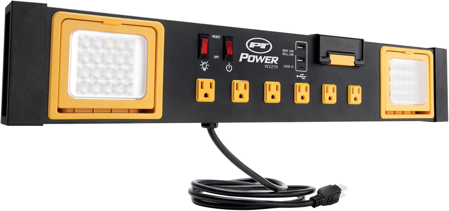 Performance Tool W2279 Power Station with 6 Outlets and USB Ports