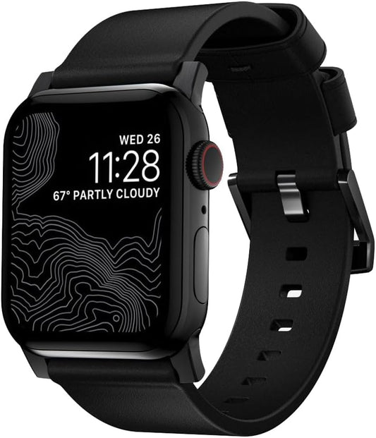 NOMAD Modern Leather Band for Apple Watch 45mm - Stylish & Durable