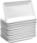 Irenare 24 Pc 8 in Rectangular Salad Plates White - Elegant Everyday