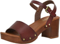 Women's Sloan Faux Wood Sandal with Memory Foam Insole - Wide Fit