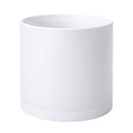 12 in Plastic Planter Pot with Drainage and Saucer - Minimal White