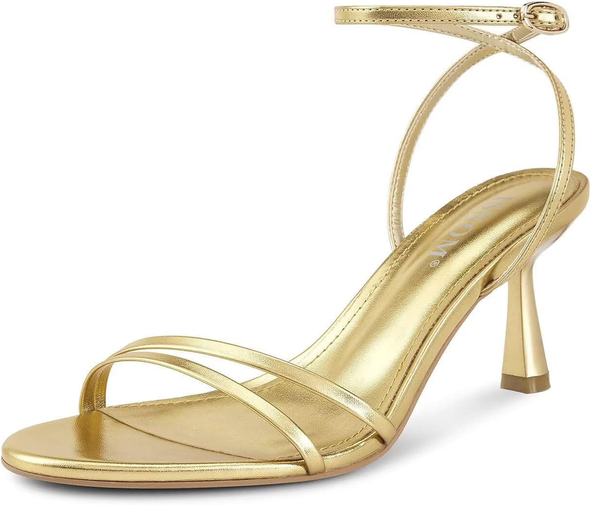 ISNOM Womens Sandals Round Toe Low Heels for Comfort and Style