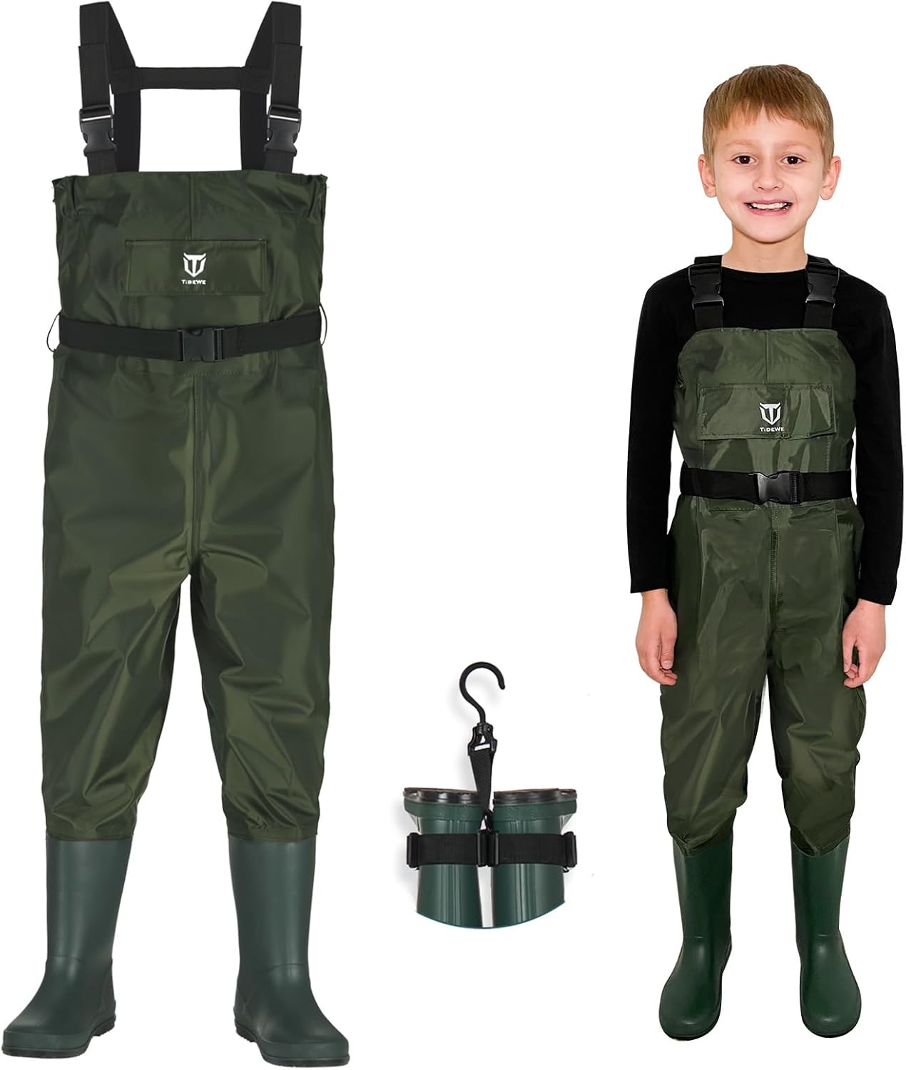 TIDEWE Kids Waterproof Chest Waders for Fishing Adventures